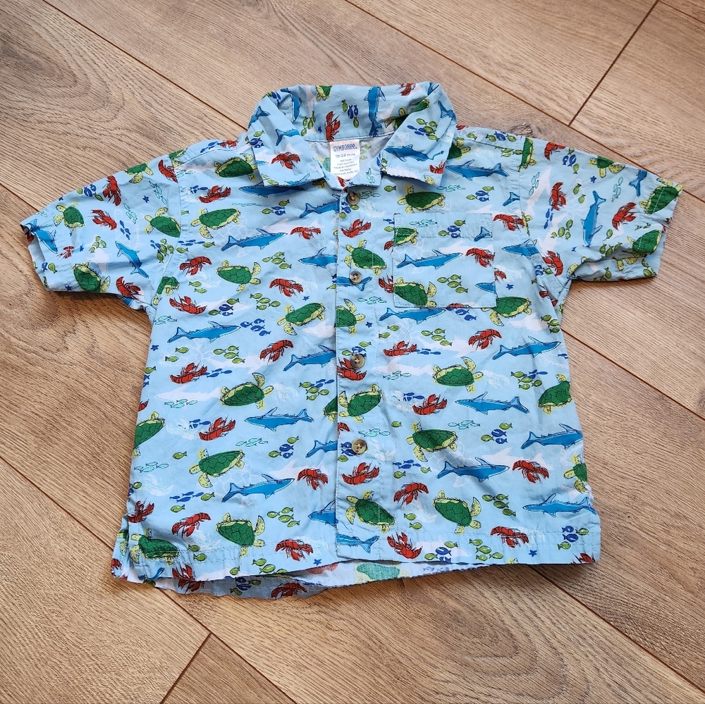 18-24 Boys Gymboree Under The Sea Button Up Shirt